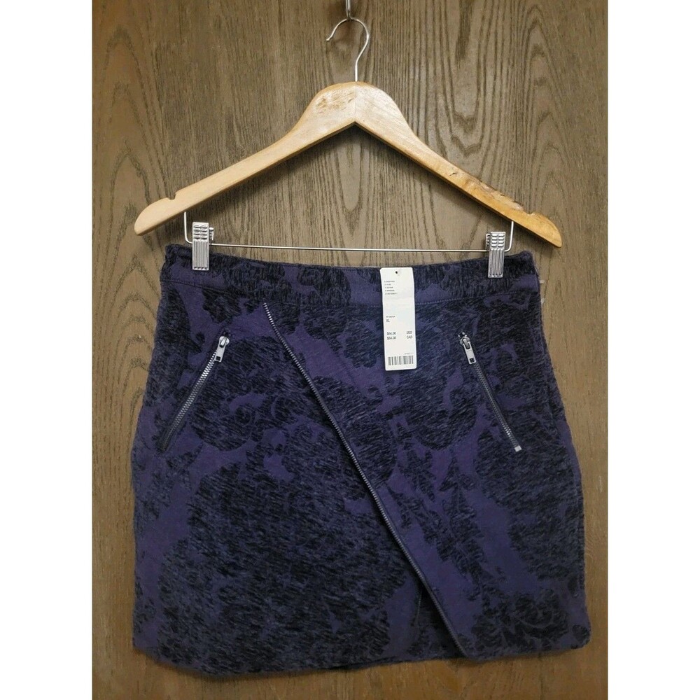Urban Outfitters Womens Joan Textured Asymmetrical Purple Mini Skirt Size XL